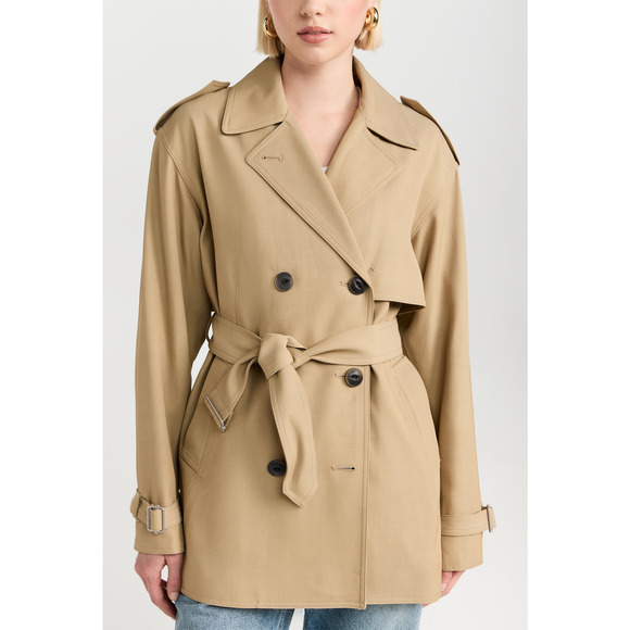 Rag & Bone 'Beverly' Tan Cropped Trench Coat Size S - Picture 1 of 5